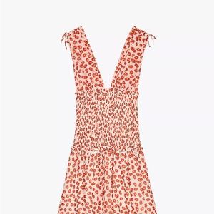 Zara Red and White Backless Dress